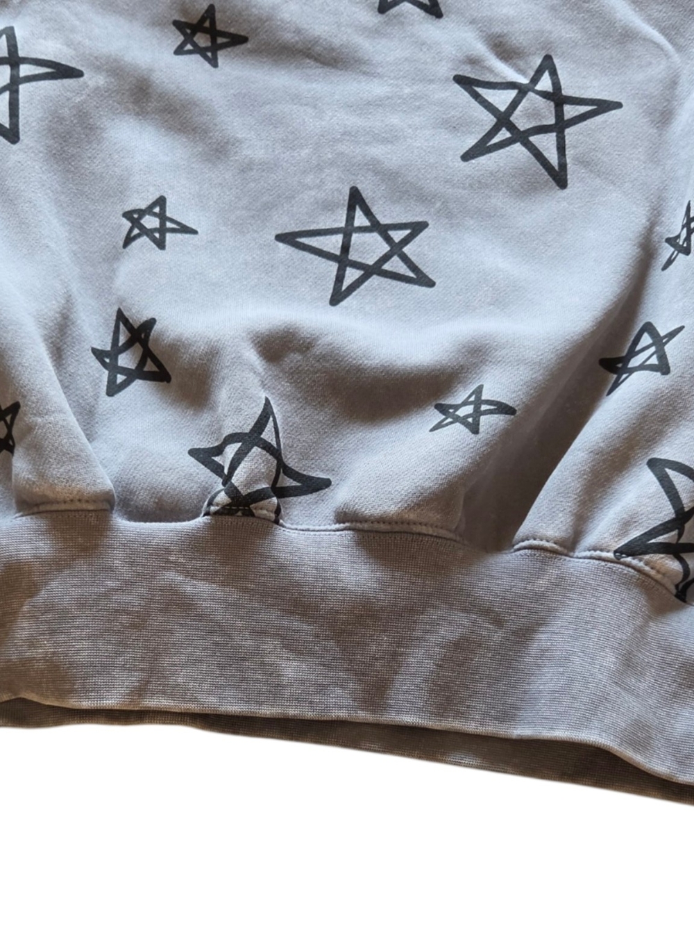 Broken Promises Women's Gray Star Print Crewneck Sweater - Picture 6 of 8
